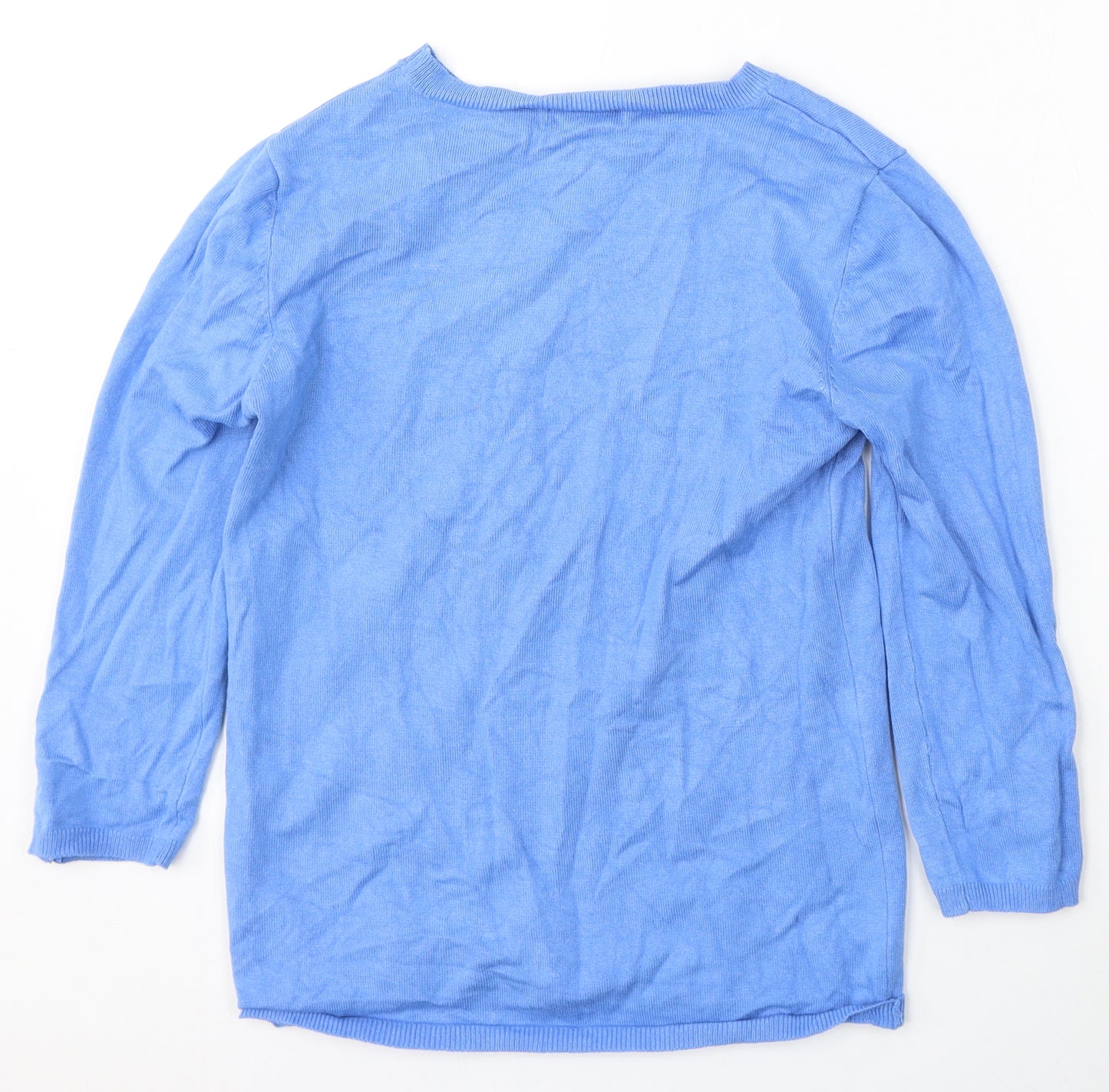 Stradivarius Womens Blue Round Neck  Viscose Pullover Jumper Size M
