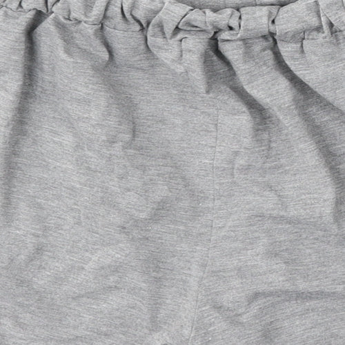 Boohoo Womens Grey  Cotton Sweat Shorts Size 6 L4 in Regular