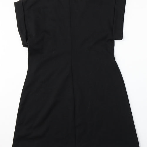 Dorothy Perkins Womens Black  Polyester Shift  Size 12  Round Neck