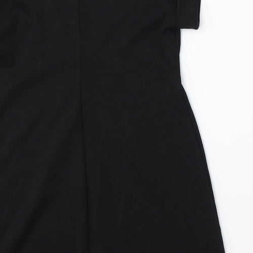 Dorothy Perkins Womens Black  Polyester Shift  Size 12  Round Neck