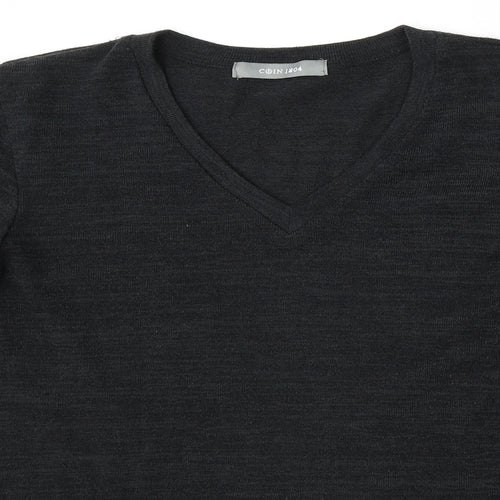 COIN 1804 Womens Black Round Neck  Polyester Pullover Jumper Size L