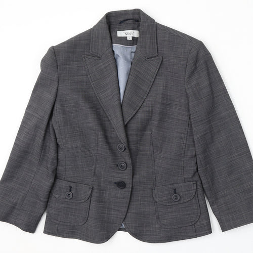 NEXT Womens Grey Check Polyester Jacket Suit Size 10