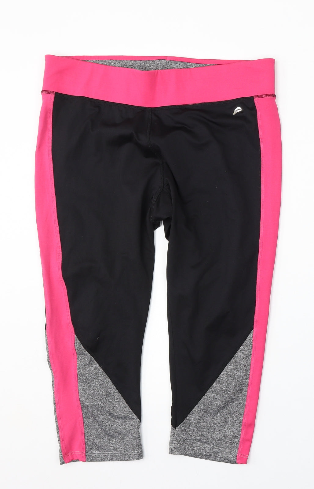 F&F  Womens Black  Polyester Cropped Trousers Size L L18 in Regular