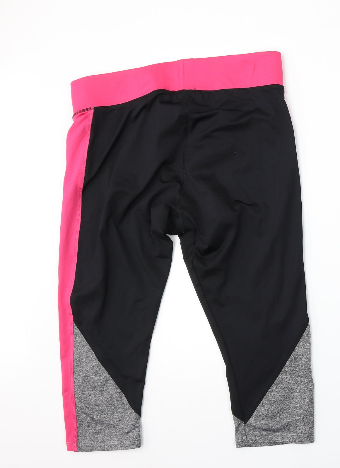 F&F  Womens Black  Polyester Cropped Trousers Size L L18 in Regular
