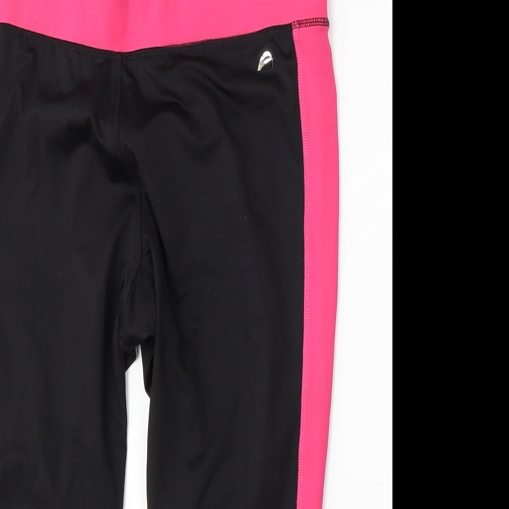 F&F  Womens Black  Polyester Cropped Trousers Size L L18 in Regular