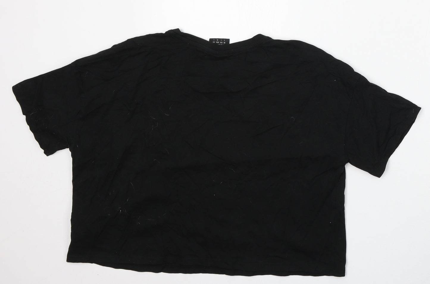 Umbro Womens Black  Cotton Basic T-Shirt Size L Round Neck