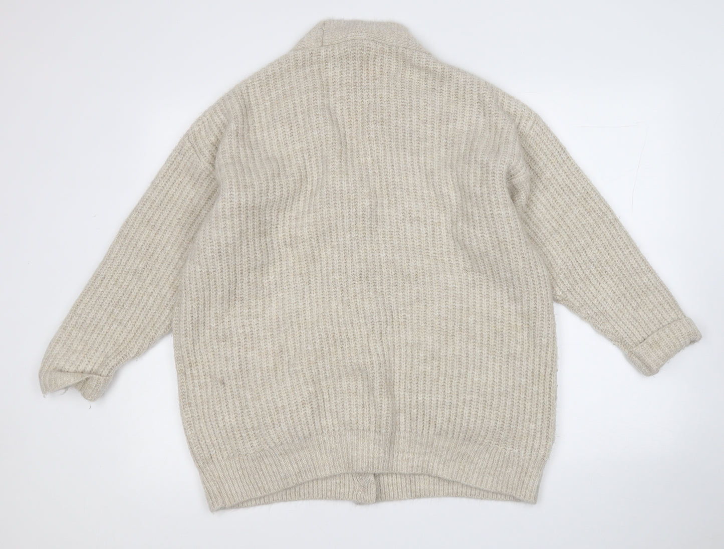 Very Womens Beige V-Neck  Acrylic Cardigan Jumper Size 14