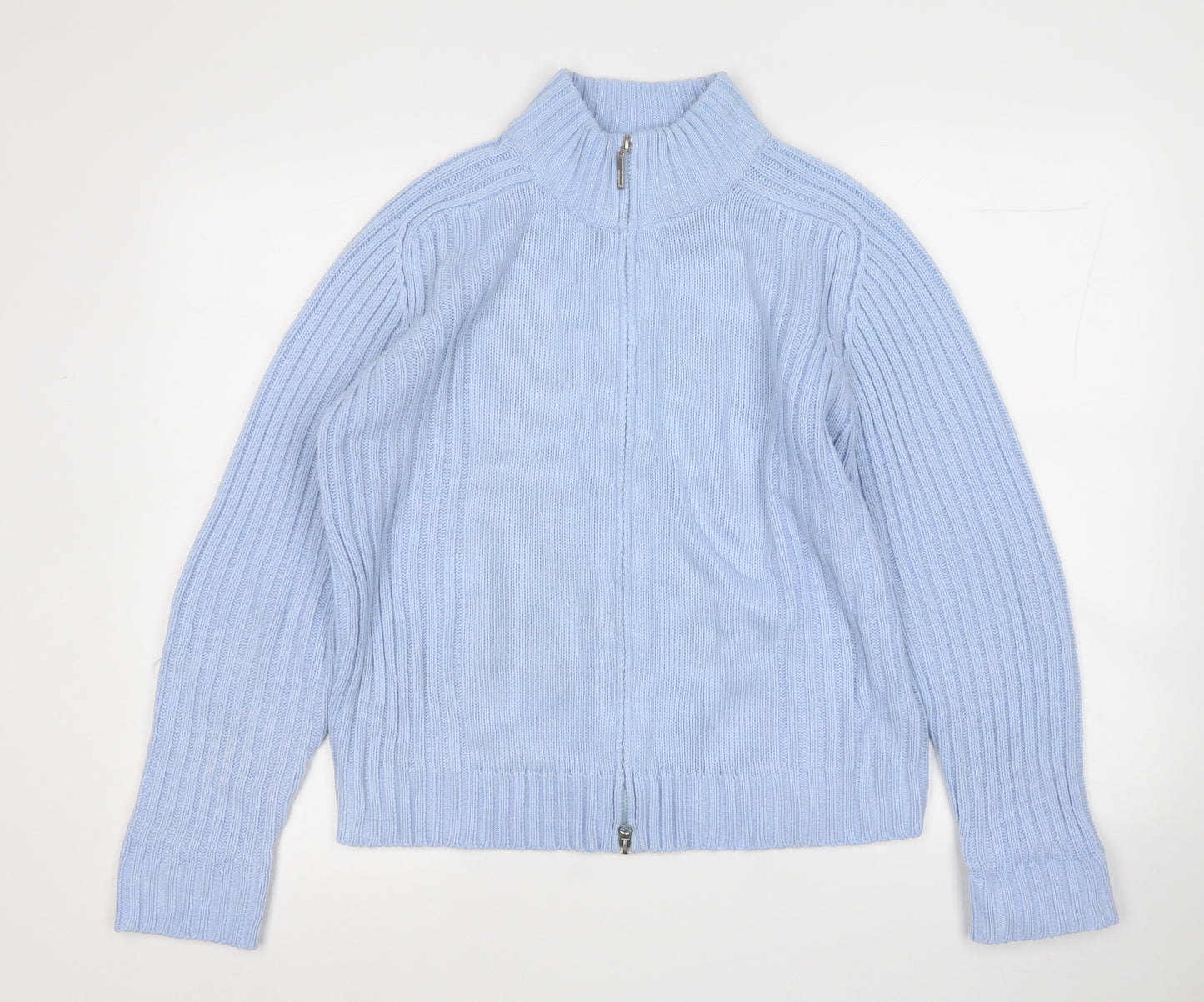 Atmosphere Womens Blue Mock Neck  Acrylic Full Zip Jumper Size 12