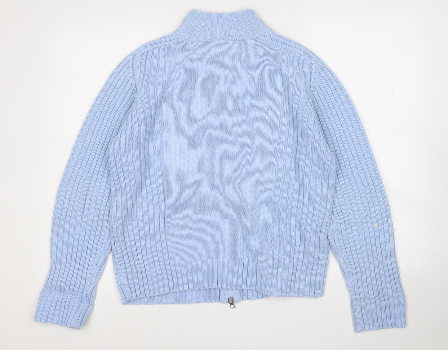 Atmosphere Womens Blue Mock Neck  Acrylic Full Zip Jumper Size 12