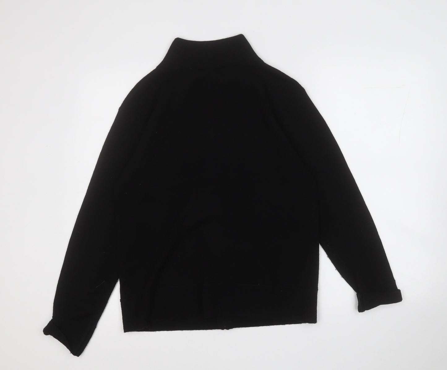 the stock shop Womens Black Mock Neck  Acrylic Full Zip Jumper Size L