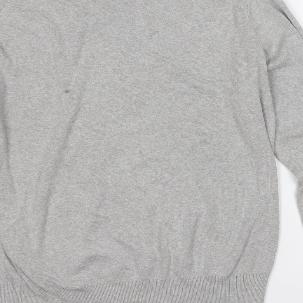 Polo Ralph Lauren Mens Grey V-Neck  Cotton Pullover Jumper Size M