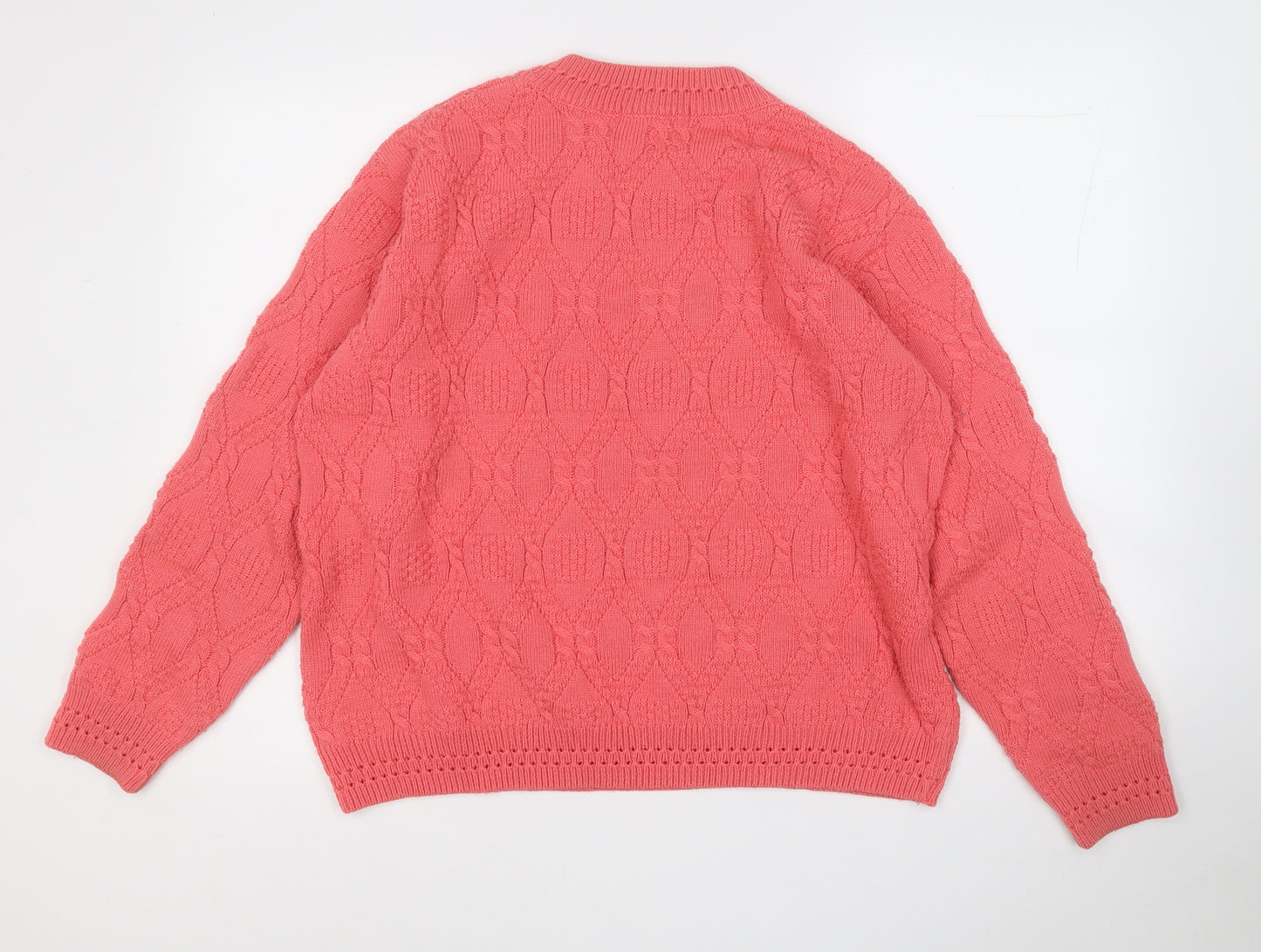beaumonde paris Womens Red Round Neck  Acrylic Pullover Jumper Size 22