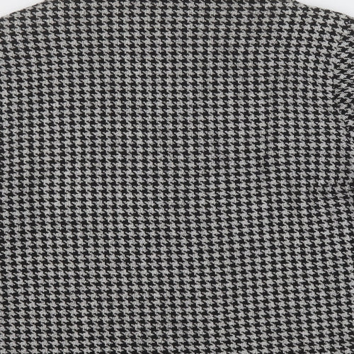 Bianco Womens White Collared Plaid Viscose Full Zip Jumper Size 14