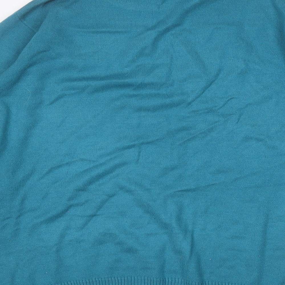 BHS Womens Blue Round Neck  Acrylic Pullover Jumper Size 14