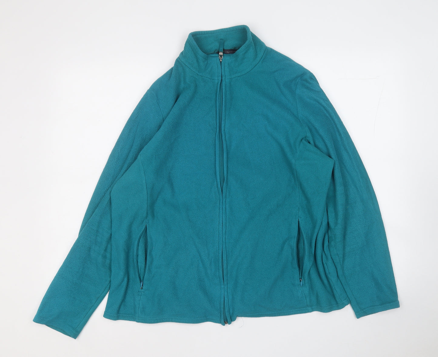 Marks and Spencer Womens Blue Round Neck  Polyester Full Zip Jumper Size 20