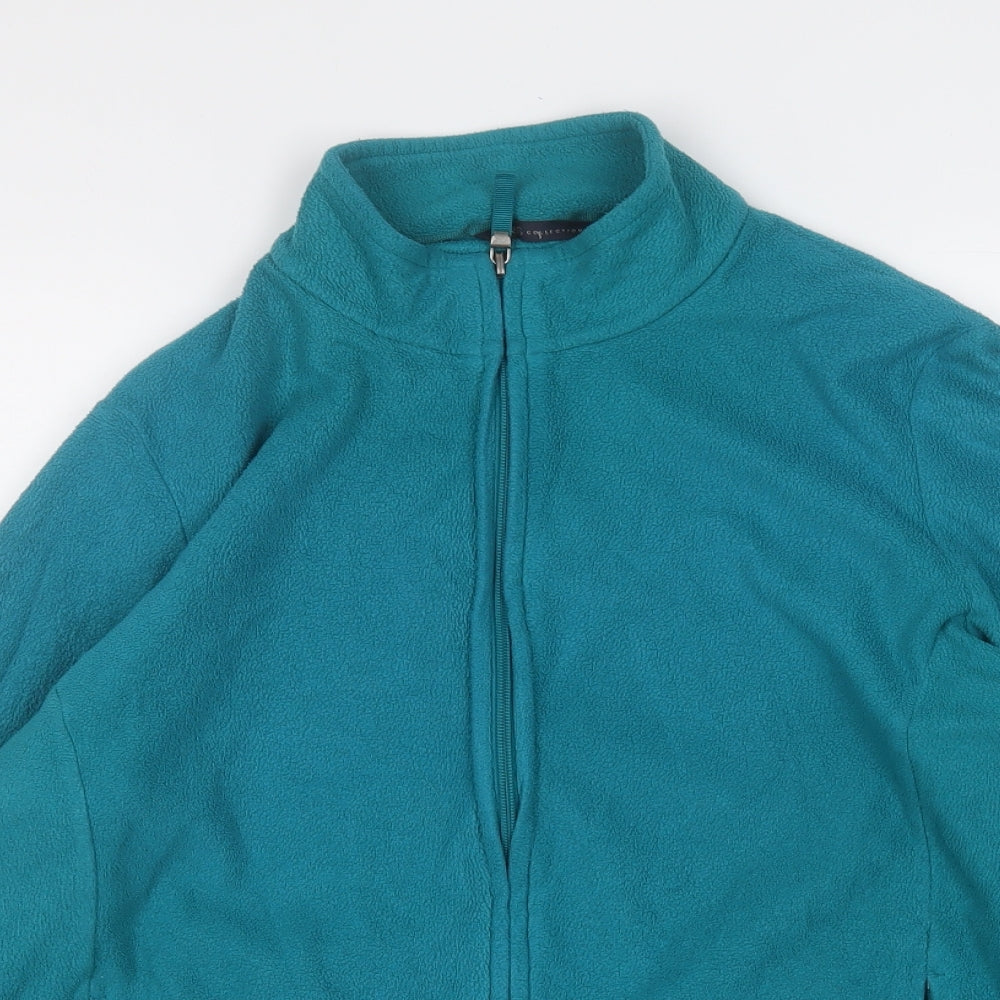 Marks and Spencer Womens Blue Round Neck  Polyester Full Zip Jumper Size 20
