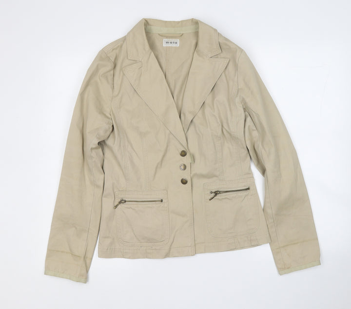 Moto Womens Beige   Jacket Blazer Size 12