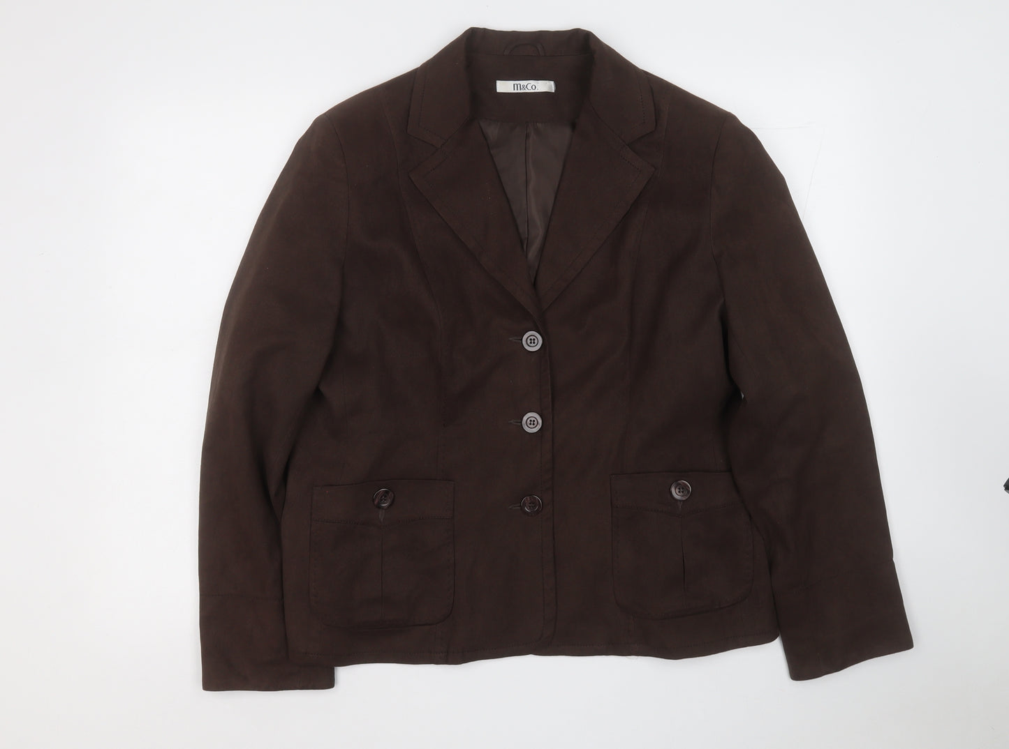 M&Co Womens Brown   Jacket Blazer Size 18