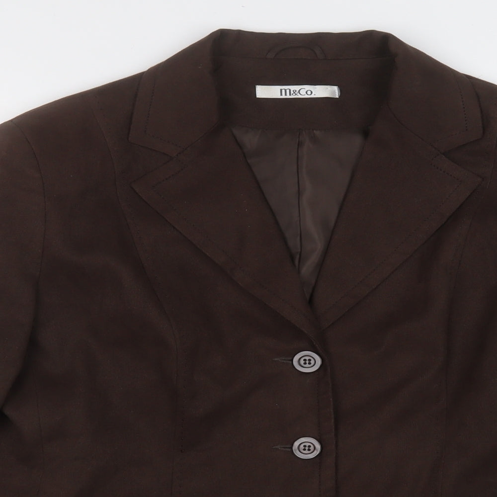 M&Co Womens Brown   Jacket Blazer Size 18