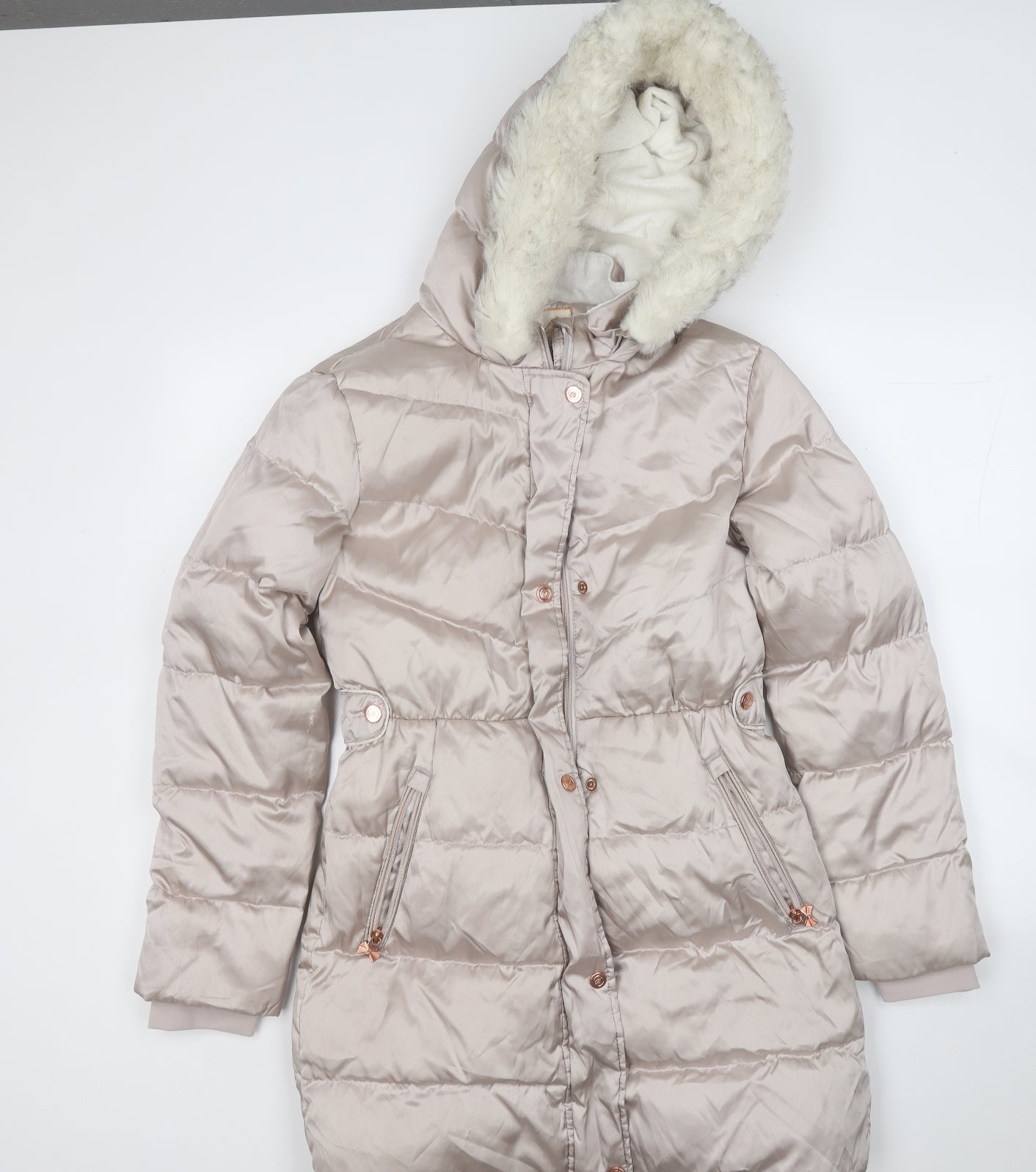 Ted Baker Girls Beige   Puffer Jacket Coat Size 14 Years