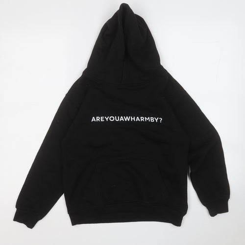 Uneek Boys Black  Polyester Pullover Hoodie Size 9-10 Years