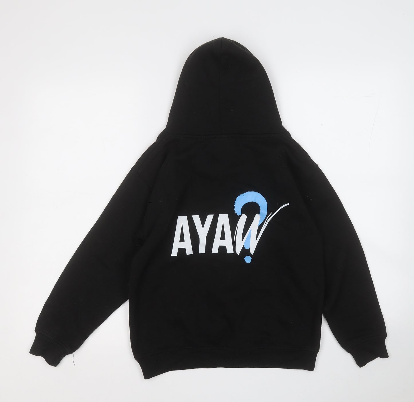 Uneek Boys Black  Polyester Pullover Hoodie Size 9-10 Years