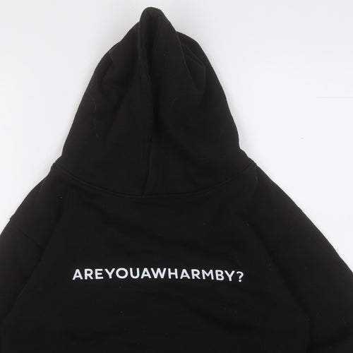 Uneek Boys Black  Polyester Pullover Hoodie Size 9-10 Years