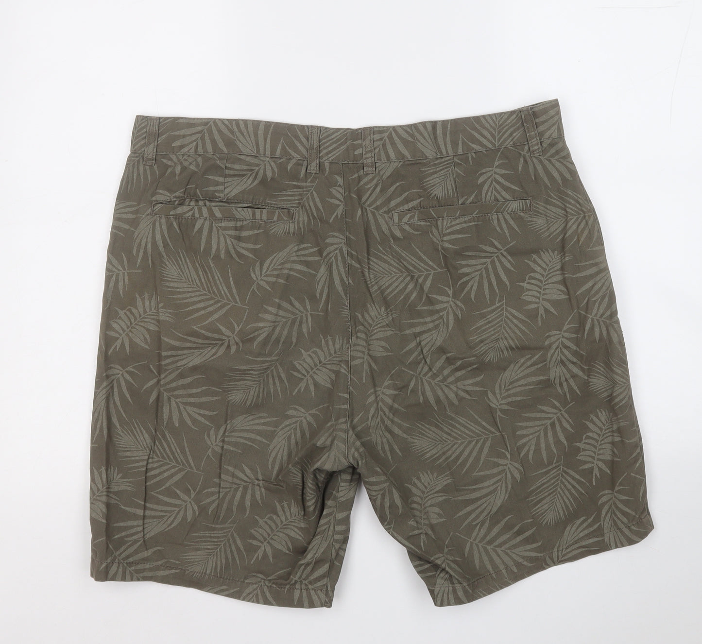 George Mens Green Geometric Cotton Cargo Shorts Size 38  Regular