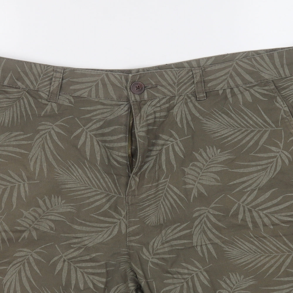 George Mens Green Geometric Cotton Cargo Shorts Size 38  Regular