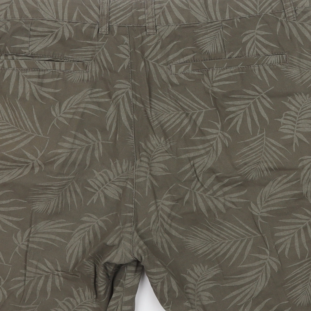 George Mens Green Geometric Cotton Cargo Shorts Size 38  Regular