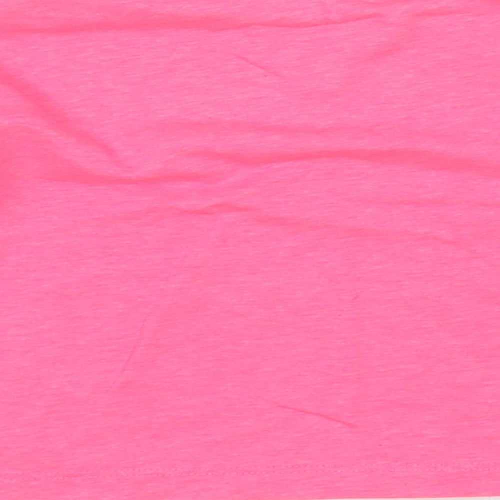 Dunnes Stores Girls Pink  Polyester Basic T-Shirt Size 4-5 Years Round Neck