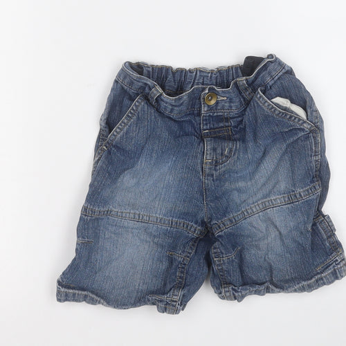 TU Boys Blue  Cotton Dungaree Shorts Shorts Size 3-4 Years  Regular
