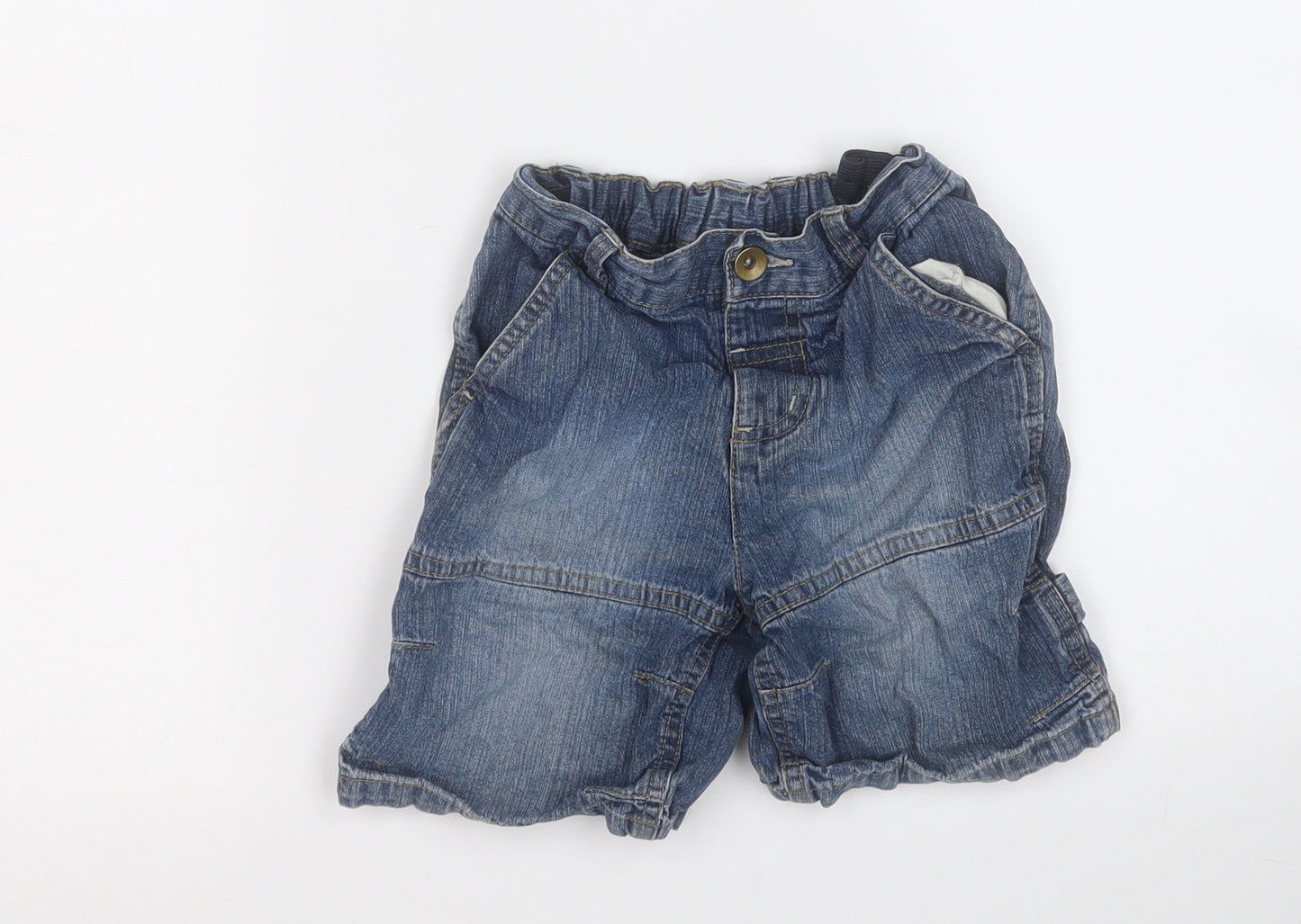 TU Boys Blue  Cotton Dungaree Shorts Shorts Size 3-4 Years  Regular