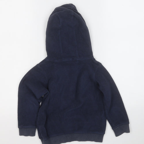 Marks and Spencer Boys Blue  Cotton Pullover Hoodie Size 4 Years   - Shark