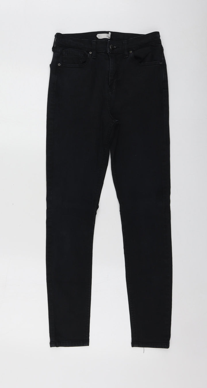 Topshop Womens Grey Cotton Skinny Jeans Size 28 L26 in Regular