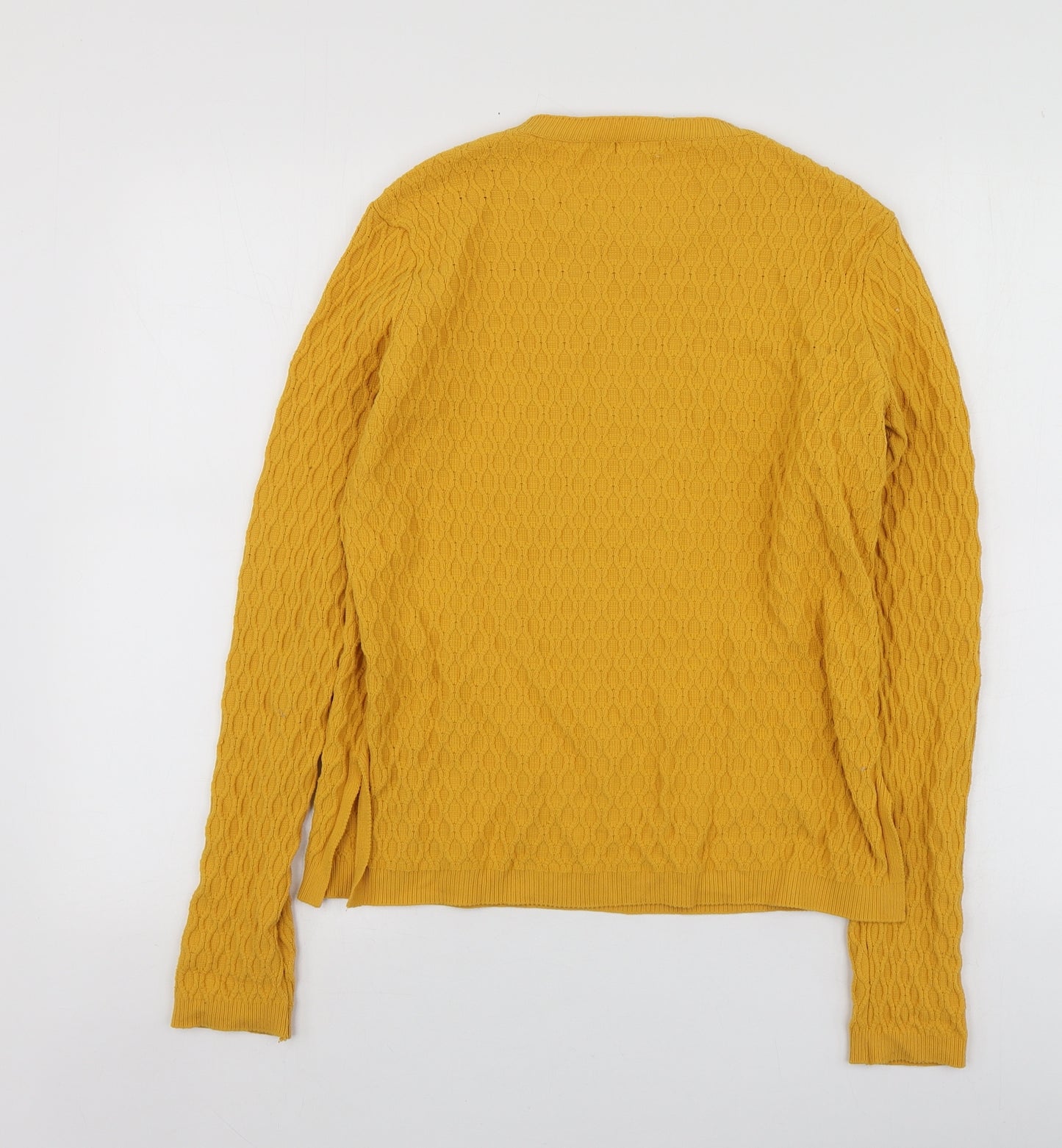 Bershka Womens Yellow Round Neck  Polyamide Pullover Jumper Size M