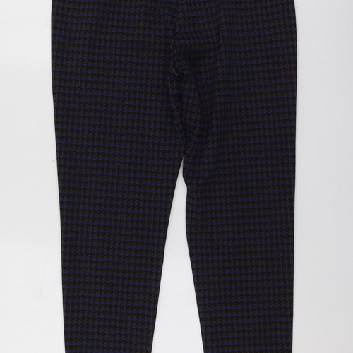 M&S Womens Blue Houndstooth Polyester Jegging Leggings Size 14 L27 in