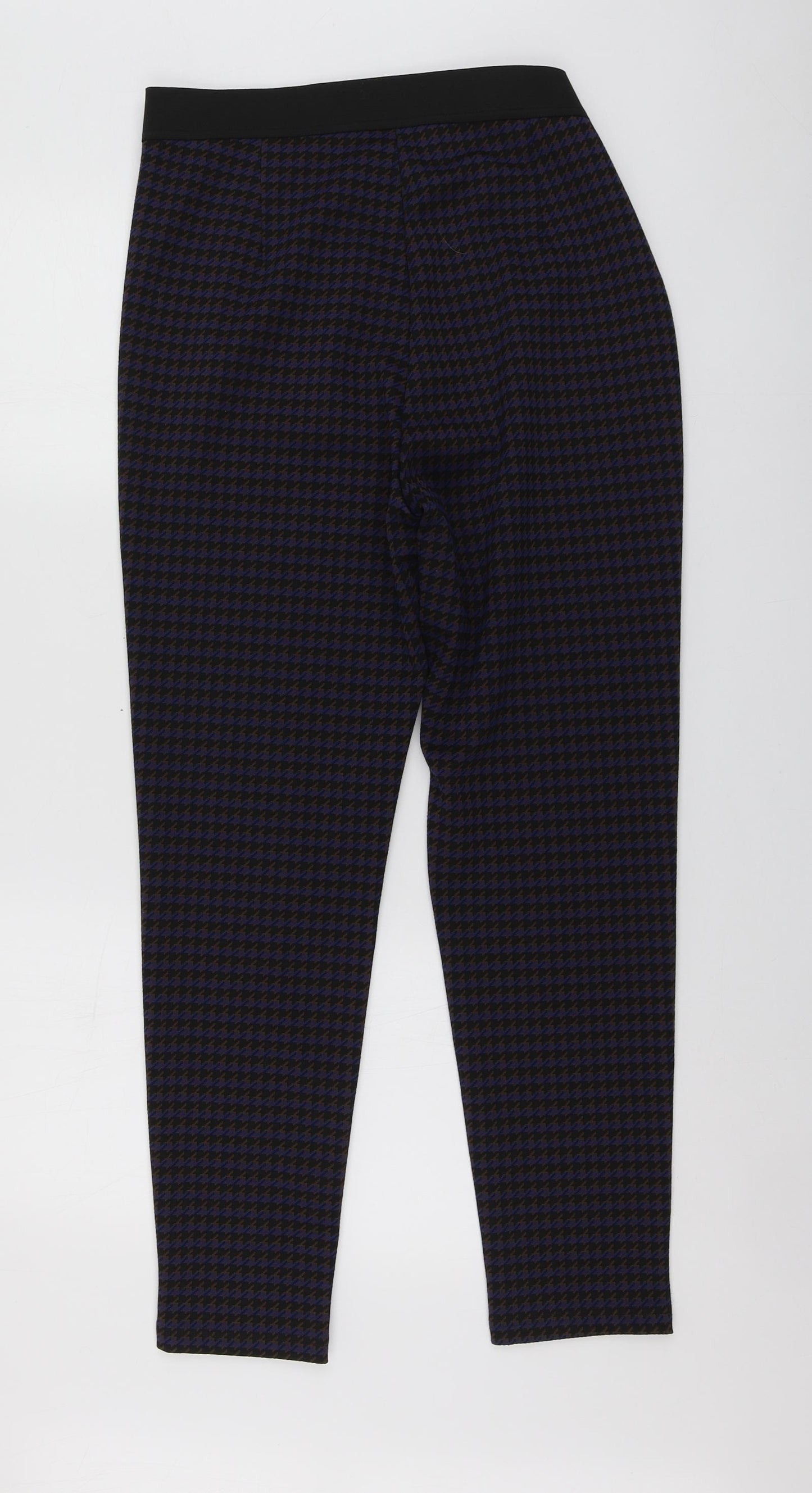 M&S Womens Blue Houndstooth Polyester Jegging Leggings Size 14 L27 in