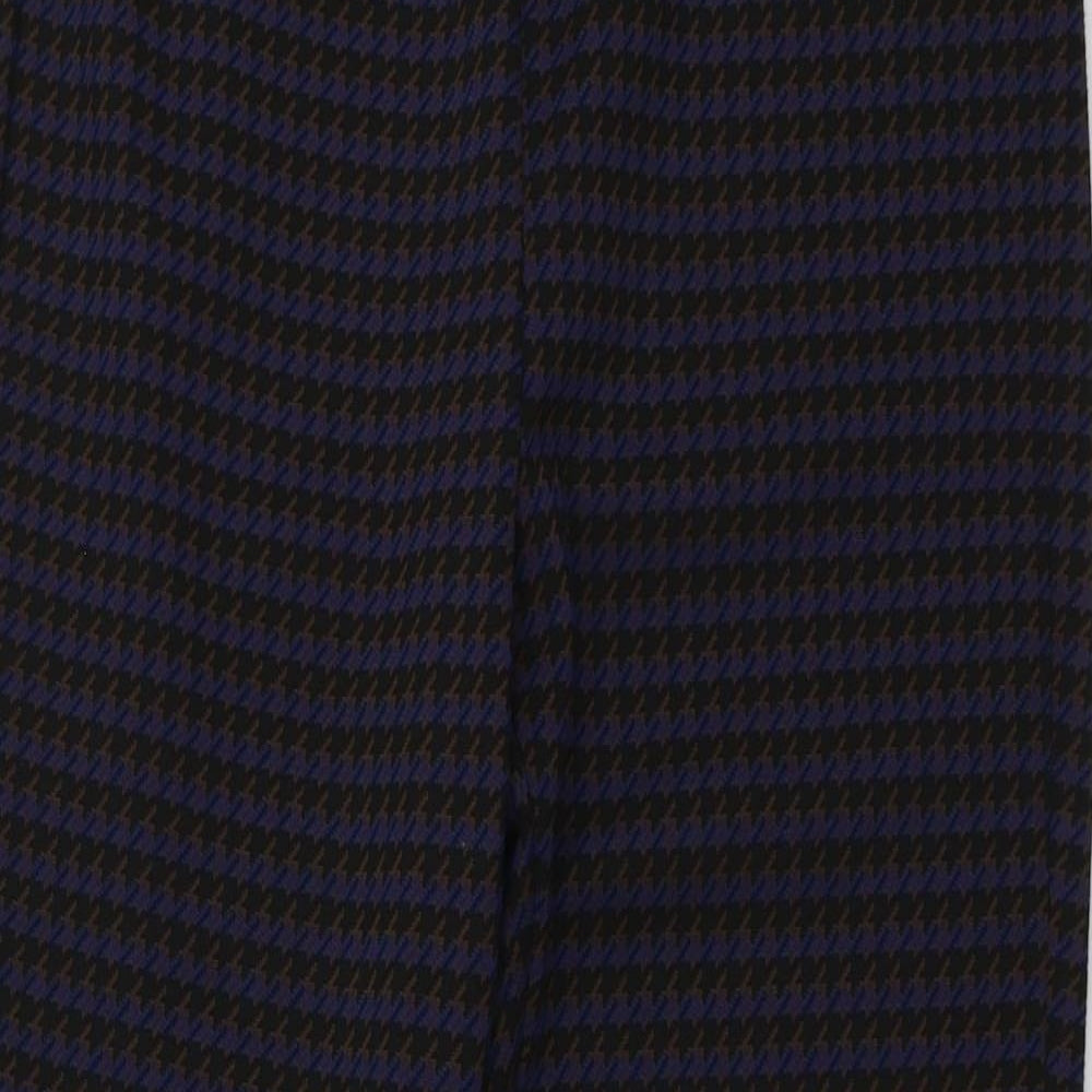 M&S Womens Blue Houndstooth Polyester Jegging Leggings Size 14 L27 in