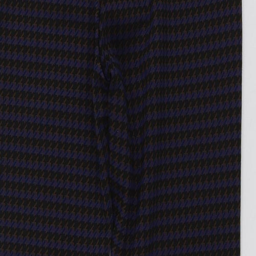 M&S Womens Blue Houndstooth Polyester Jegging Leggings Size 14 L27 in