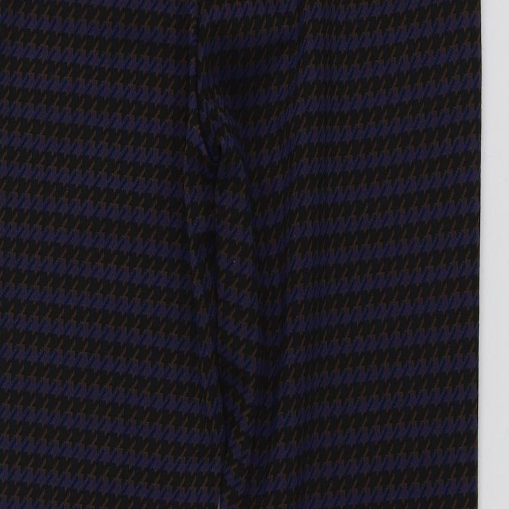 M&S Womens Blue Houndstooth Polyester Jegging Leggings Size 14 L27 in