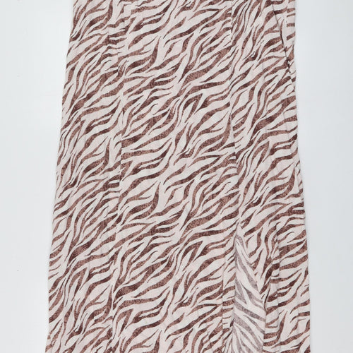 Primark Womens Pink Animal Print Polyester A-Line  Size 14  V-Neck