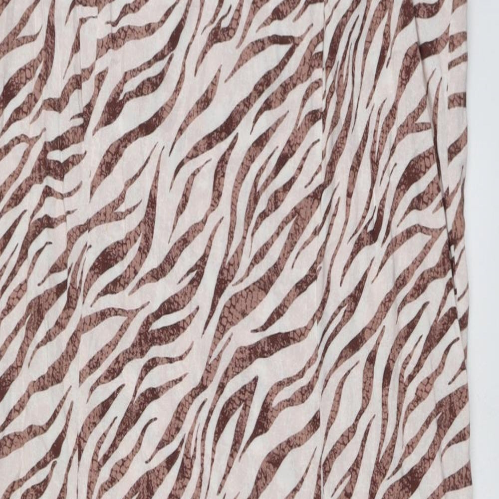 Primark Womens Pink Animal Print Polyester A-Line  Size 14  V-Neck