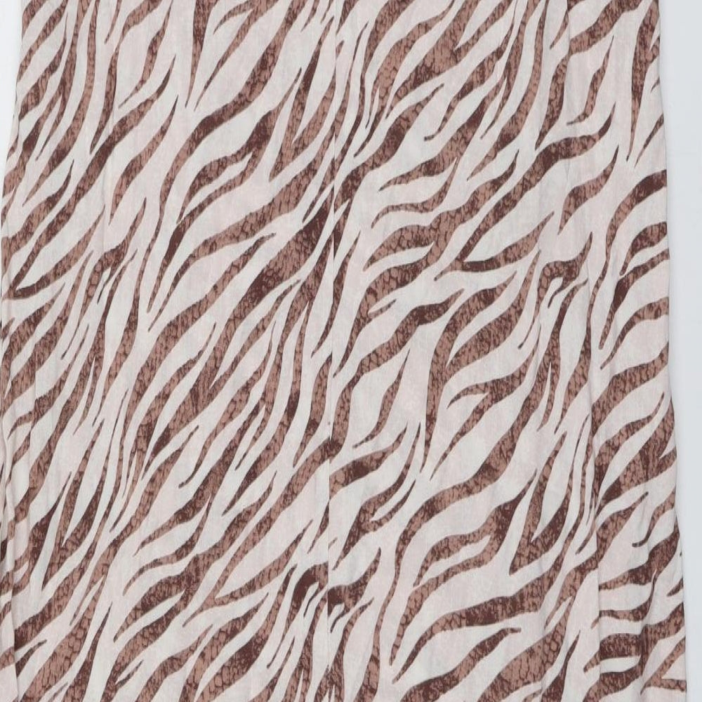 Primark Womens Pink Animal Print Polyester A-Line  Size 14  V-Neck