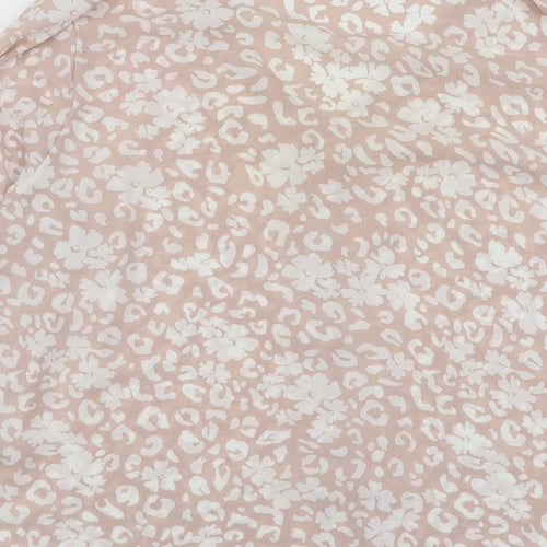 Dorothy Perkins Womens Pink Animal Print Polyester Basic Blouse Size 12 Round Neck