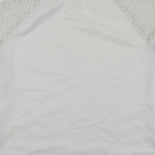 SheIn Womens White  Polyester Pullover Sweatshirt Size S