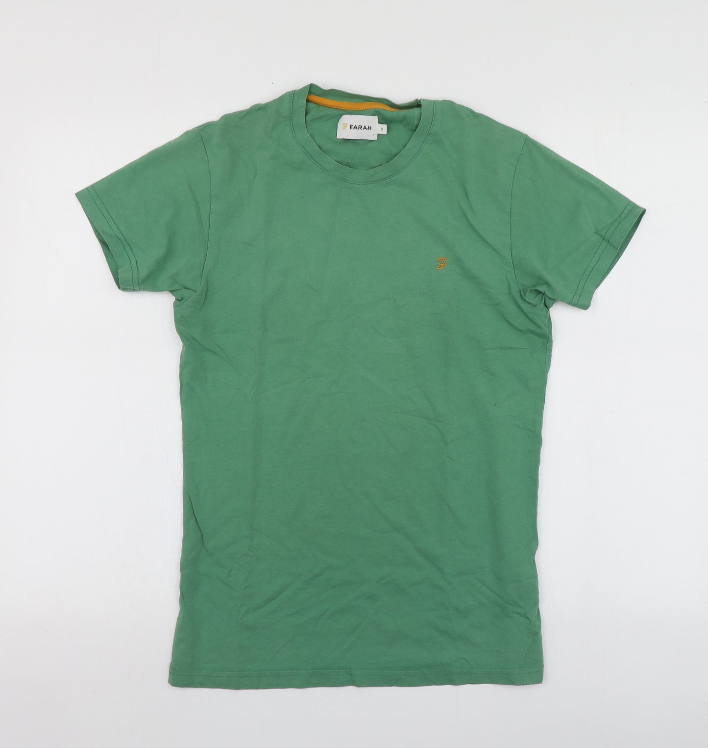 Farth Womens Green  Cotton Basic T-Shirt Size S Round Neck