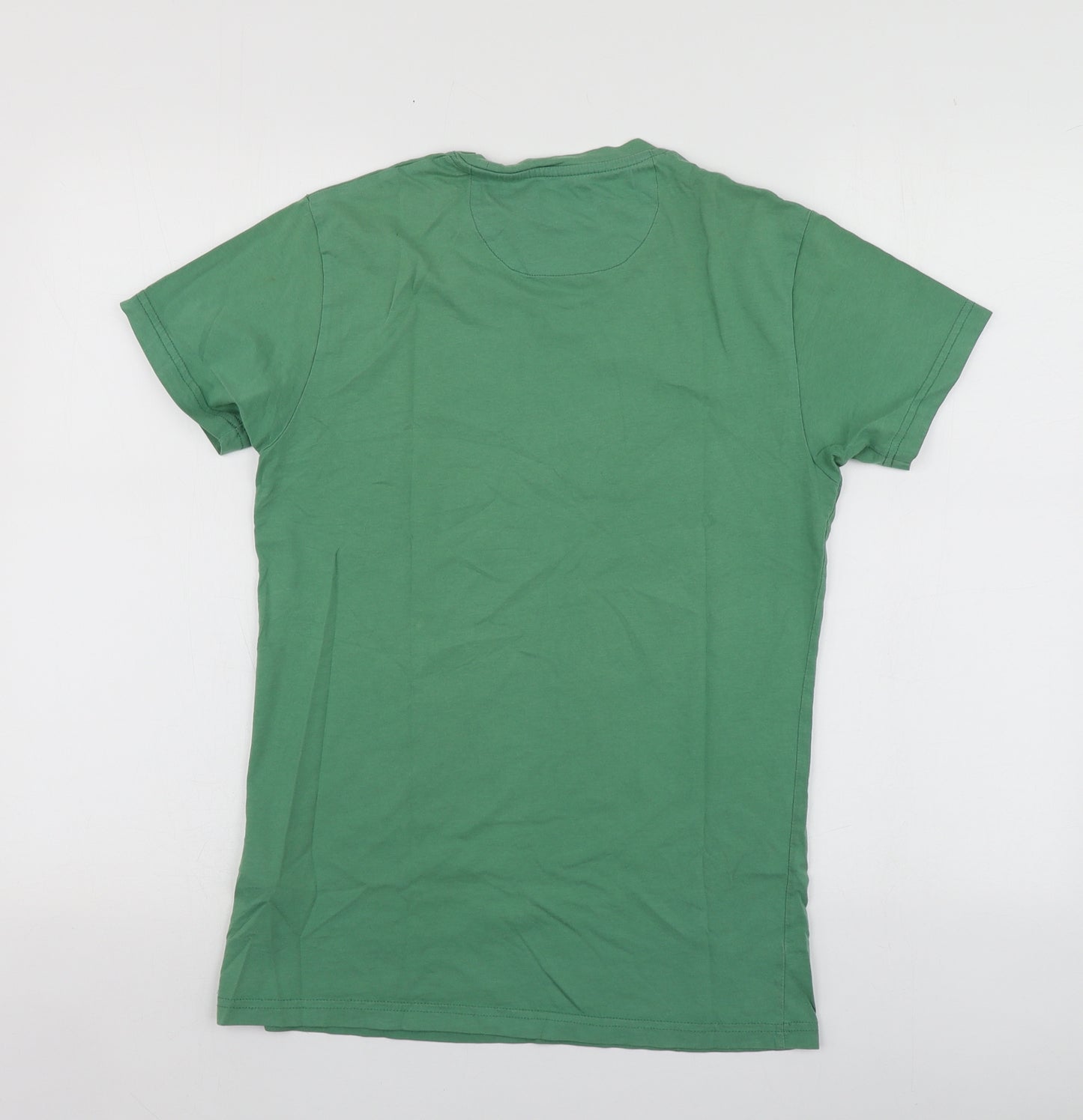 Farth Womens Green  Cotton Basic T-Shirt Size S Round Neck