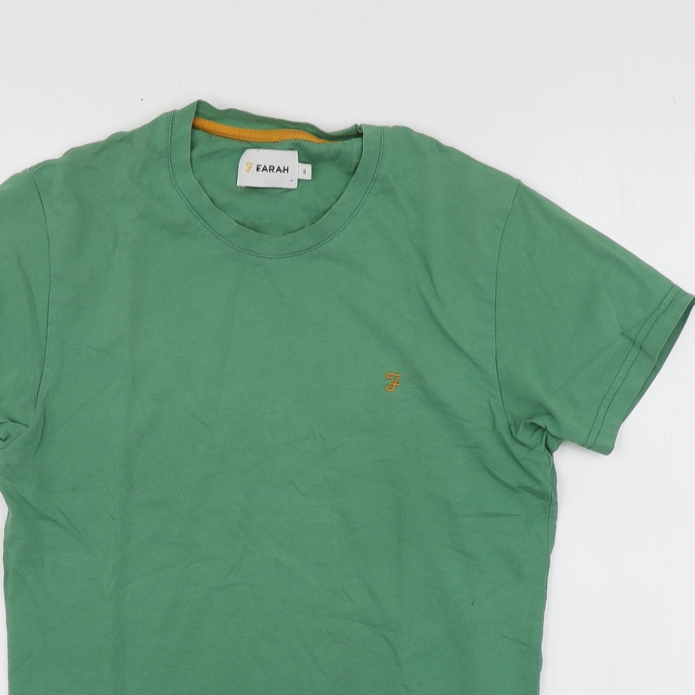 Farth Womens Green  Cotton Basic T-Shirt Size S Round Neck