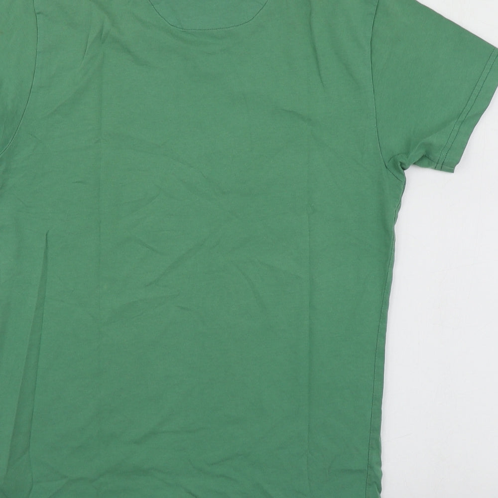 Farth Womens Green  Cotton Basic T-Shirt Size S Round Neck